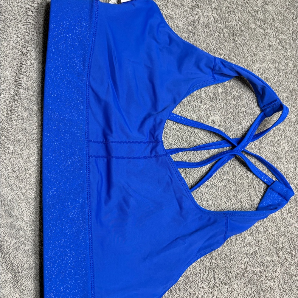 ZYIA Royal Blue Glitter Sports Bra size M-L (sizes L but runs small) - Picture 5 of 5